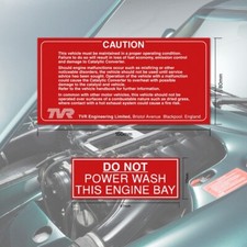 Tvr Cerbera 'CAUTION' + 'DO NOT' Engine Bay Decal Set