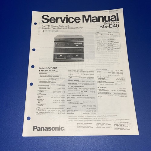 Panasonic service manual - panasonic,