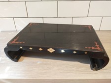 Vintage Japanese bonsai Low Table Vase Stand 41cm x 24cm wood lacquer laminate ?