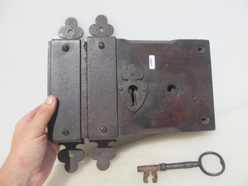 Huge antique oak lock - antique,