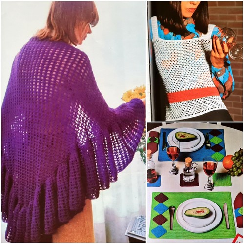 1970s granny square ruffled - square,