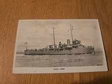 1930s Royal Navy Halcyon Class Minesweeper HMS LEDA Postcard