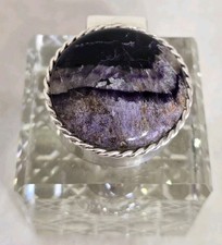 Antique Cut Glass Ink Well. Sterling Silver Mount. London 1911. William Hutton 