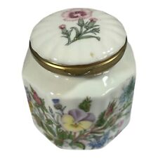 AYNSLEY Wild Tudor Hinged Lid Trinket Pot Fine Bone China Wild Flowers
