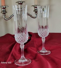 Pair of Cristal d’Arques France Champagne Flutes – Genuine Lead Crystal – Vintag