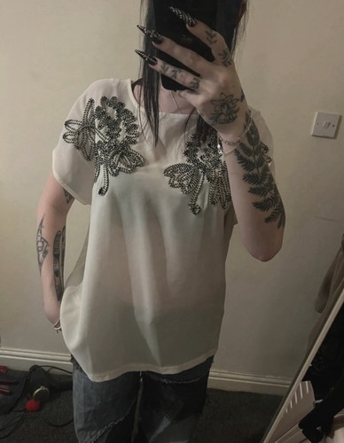 Next cream embroidered flowy - cream,