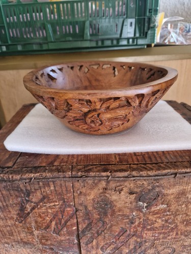 Vintage hand carved wooden - hand-carved,