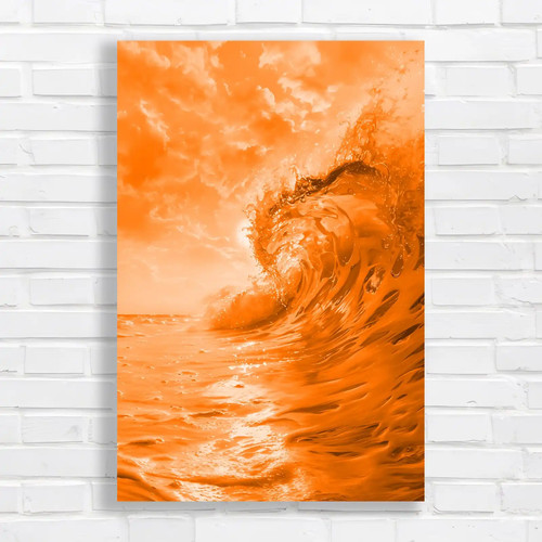 Stunning sunset wave orange - sunset,