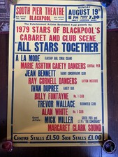Vintage 1979 South Pier Blackpool Stars Cabaret Poster EABF Lancashire