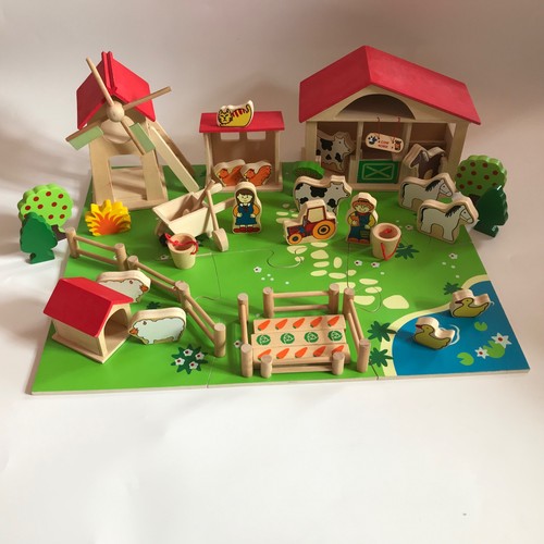 Bigjigs wooden farm playset - farm,