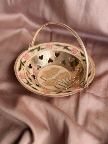 Vintage brass enamel - vintage, +