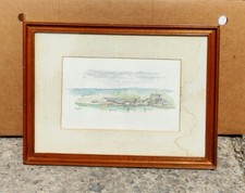 Vintage Northern Artist Brian Stone Original Watercolour Painting Art Farm Field