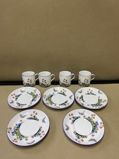 Beautiful Delphine China Fleurette England Small Cups & Saucer Plates Butterfly 