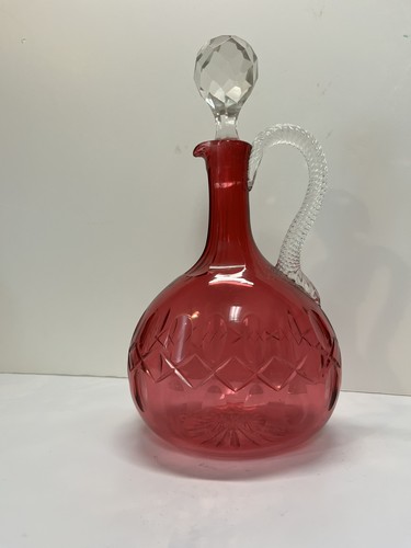 Vintage cranberry decanter - vintage,