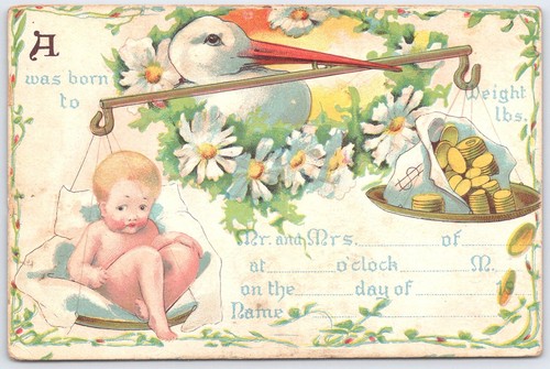 Vintage baby announcement - baby,