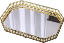 Large Gold Metal Mirror Vanity