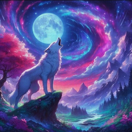 White wolf printed - wolf, 11