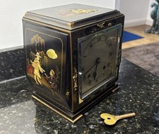 Antique Chinoiserie Empire Striking Mantel Clock & Key