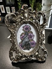Tattoo Style Framed Print With A Bat And Florals