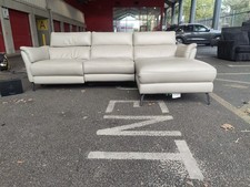 Sofology Missouri Cream Leather L - Sofa, Power Recliner - DELIVERY AVAILABLE