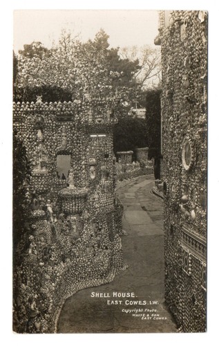 Antique postcard shell house - antique,