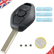 For BMW X3 Z3 X5 Z4 E46 E39 E60 3 5 7 Series Remote Key Fob Case Shell + Battery