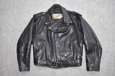 Vtg 80s SCHOTT Perfecto 108W Black Leather Motorcycle Jacket Biker USA Size 10