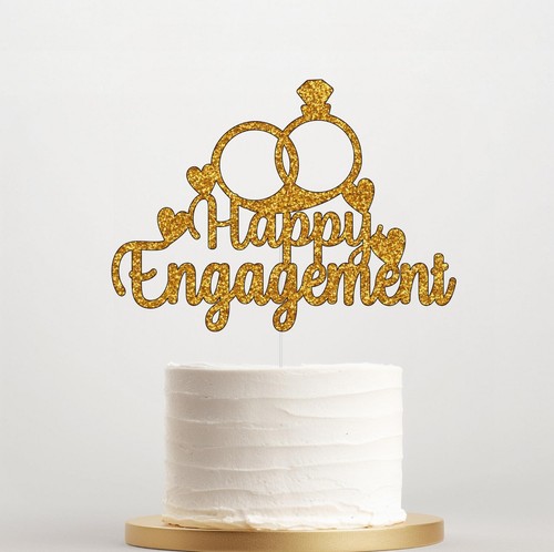 Happy engagement cake topper - engagement,