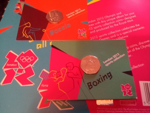 Olympic 50p coins boxing - coins, and