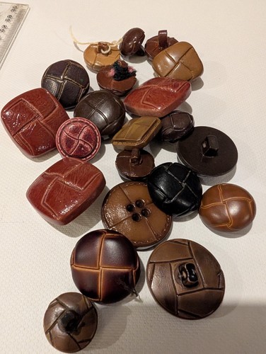 Vintage faux leather - vintage, buttons