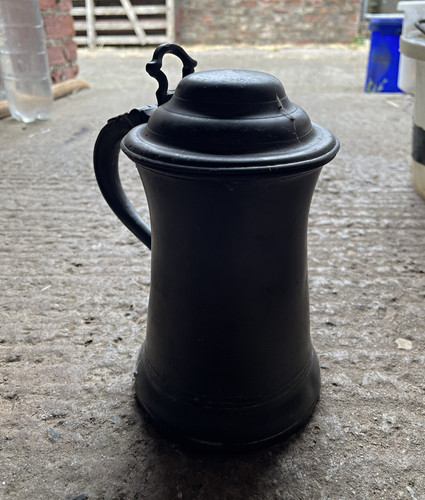Pewter beer tankard with - tankard,