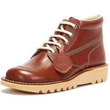 Kickers Kick Hi M Core Mens Brown Leather Ankle Boots Shoes Size 6-11