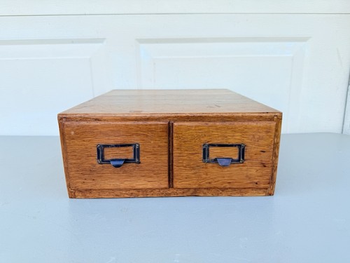 Vintage drawer oak library - vintage,
