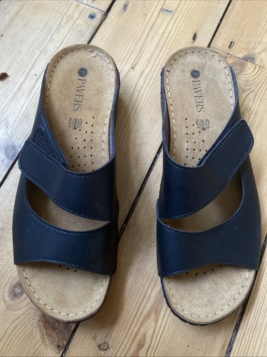 Pavers black leather sandals - pavers,