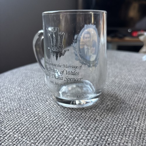 1981 glass mug commemorating