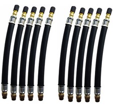 Pack Of 10 Flexible Rubber Tyre Valve Extensions 140mm Twin Wheel Lorry Bus Car