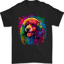 A Retro Poodle Dog Mens T-Shirt 100% Cotton