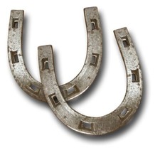 1 PAIR STEEL HORSESHOES FOR ROYAL HOUSEHOLD CAVALRY RIDING / AMMO BOOTS [72942]