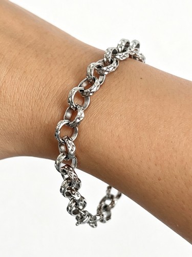Silver diamond cut belcher - diamond,