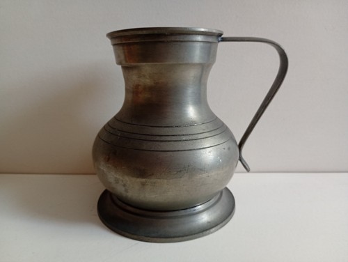 Large antique pewter tankard - pewter,