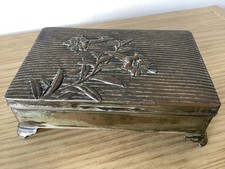 Vintage Japanese metal Engraved Box 