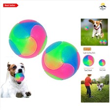 Large Light Up Dog Ball Flashing Bouncy Glow-in-The-Dark Pet Toy
