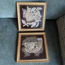 2 x Vintage Framed Ceramic