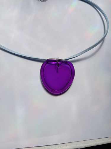 Deep purple resin heart - deep,