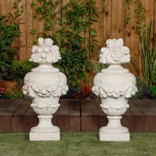 Pair of Large White Stone Cast