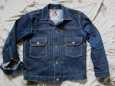 MACHINE CUSTOM SELVAGE raw denim TYPE 2 TRUCKER JACKET COAT medium TO large