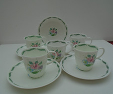 SUSIE COOPER FRAGRANCE FIVE COFFEE CUPS & SAUCERS C485