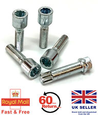 4 x alloy wheel tuner bolts M12 x 1.5 + key extended thread 40mm - BMW 3 series