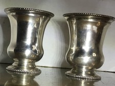 Pair Middle Eastern 84 Silver Toothpick Matchstick  Holder Urns Vessel 193 Grams