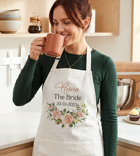 Personalised bridal apron - personalised,